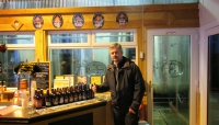 Philip approving of the beer selection.