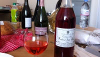 Crémant with wild-strawberry liqueur, à la Kir Royal.